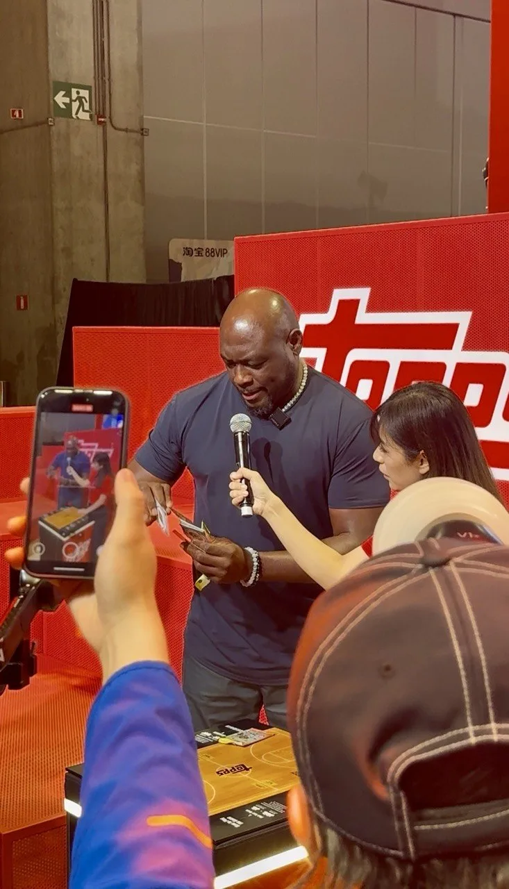 At the Topps card booth — NBA China Games 2025, Macao